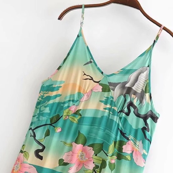 Tropical Print Slip Dress - Picture 2 of 13